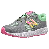 New Balance Kid's 720 V4 Running Shoe, Grey/Pink/Green, 6 Medium US Little Kid