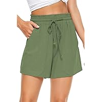 CNFUFEN Summer Lounge Shorts for Women Fashion Linen Wide Leg Flowy Comfy Pants