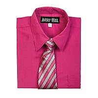 Avery Hill Boys Short Sleeve Dress Shirt with Windsor Tie