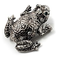 Crystal Toad Brooch (Black Tone)