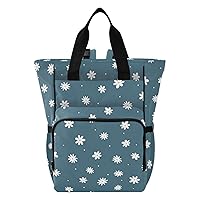 Flower Dots Cute Floral Diaper Bag Backpack for Men Women Large Capacity Baby Changing Totes with Three Pockets Multifunction Baby Nappy Bag for Shopping Picnicking Playing