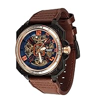Automatic Skeleton Watches for Men, Luxury Skeleton Mechanical Dress Watch Self Winding, Waterproof Automatic Skeleton Watches for Men, Leather Strap Wrist Watches