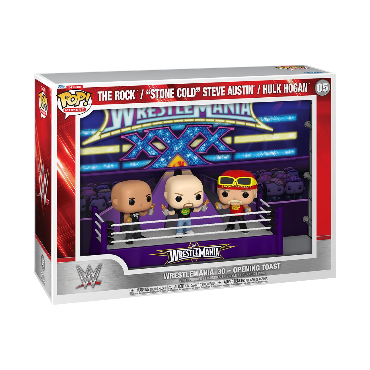 Funko Pop! Moments Deluxe: WWE - Wrestlemania 30 - Opening Toast, The Rock, Stone Cold Steve Austing, Hulk Hogan