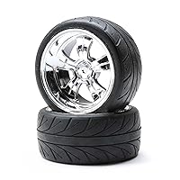 Losi Mounted RR 5-Spoke Wheel/Tire 54x30mm Chrome 2 LOS43039 RC Tire