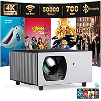 [Auto Focus/Keystone] Projector with WiFi 5 and Bluetooth,4K Supported,Dust-Proof,Zoomable,2*Speakers,Native 1080P Wupro D6000 Portable Outdoor Projector,700ANSI Home Projector for Phone/TV Stick/PC