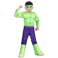 MARVEL’S HULK OFFICIAL TODDLER COSTUME - Muscle Chest Jumpsuit with Fabric Mask