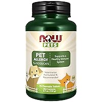Pet Health, Pet Allergy Supplement, Formulated for Cats & Dogs, NASC Certified, 75 Chewable Tablets