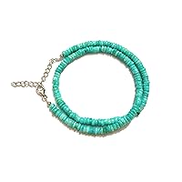 Natural Amazonite Necklace 18 Inch With Sterling Silver, Heishi Tyre Beads, Smooth Cut, Amazonite Necklace, Silver Jewelry