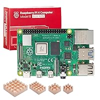 Raspberry Pi 4 8GB wtih 4 Pure Copper Heatsinks 1.5GHz Quad-core Cortex-A72 64-bit Dual 4K Display Wireless LAN 2.4 GHz Bluetooth 5.0 (8GB)