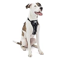 Dog Harness | Pet Walking Harness | Medium | Black | No Pull Harness Front Clip Feature for Training Included | Car Seat Belt | Tru-Fit Quick Release Style