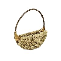 CR-25054S-NL Rope Wall Basket with Crazy Vine Handle, Natural Brown