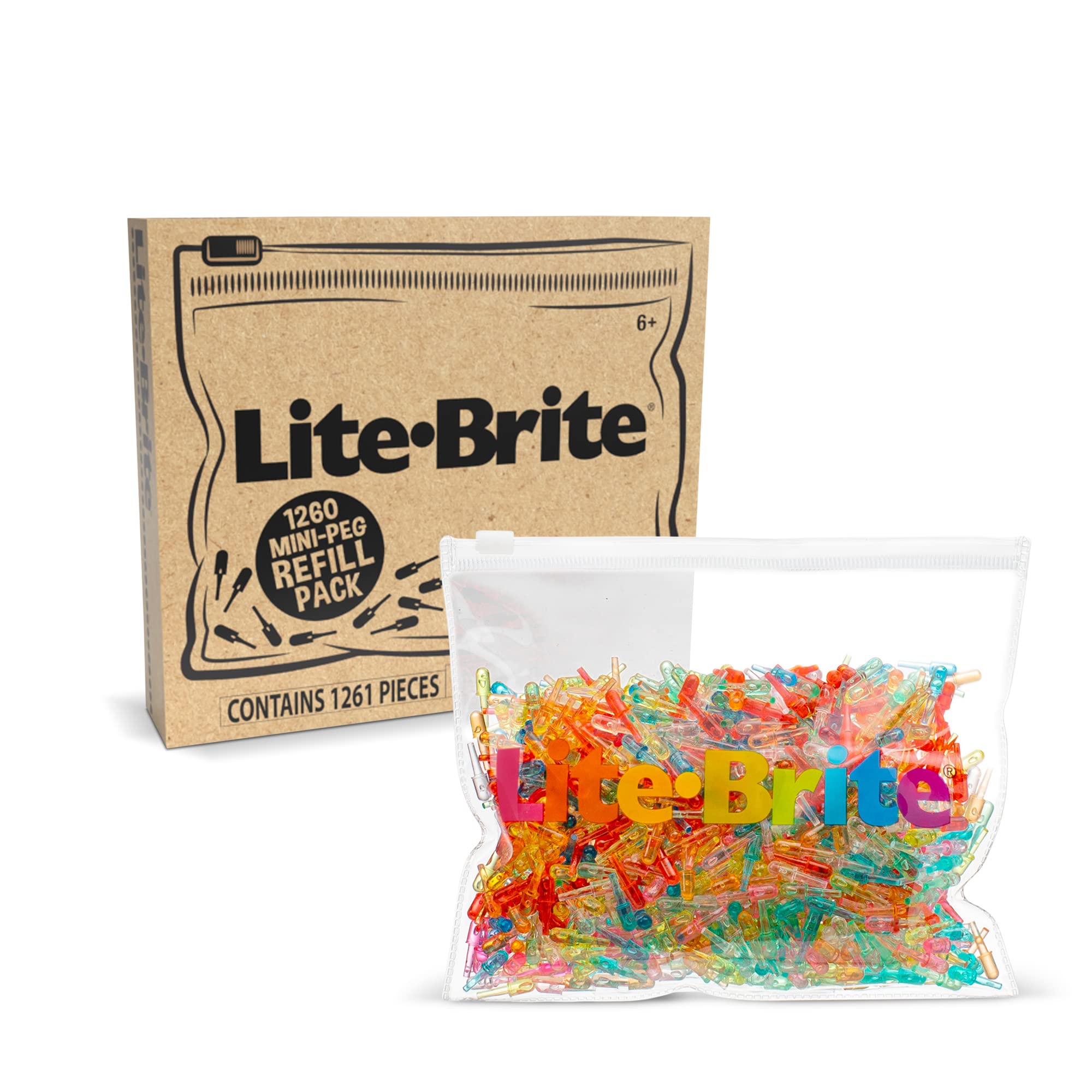 Lite Brite High Definition Grid 1,260 Mini Peg Refill Set – for Use Oval, Wall Art & Stranger Things – Amazon Exclusive