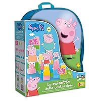 Lisciani 82674 Peppa Pig 1st Age Games Backpack – Baby Block 36 PCS – 82674-cardboard Action Figures-Cardboard Logic associations, Multicolors