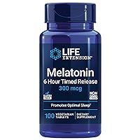 Jarrow Formulas BroccoMax Sulforaphane Generator 35 mg and Life Extension Melatonin 6 Hour Time Release 300 mcg 100 Tablets