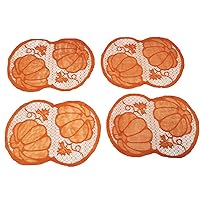 PartyKindom 4Pcs Wedding Decoration Silicone placemat Rustic Dining Table Maple Leaf Place mats Halloween Table Setting placemats Table Cover Table Pad Table Mat Fireplace Tablecloth Heat pad