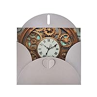Birthday Cards Rusty Steampunk Clock Printed Blank Cards Greeting Card With Envelopes Funny Thank You Card For All Occasions Wedding