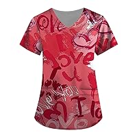 Working Uniform T-Shirts Floral Printed Crew Neck Short Sleeve Shirt Sexy Oversized Shirts for Women