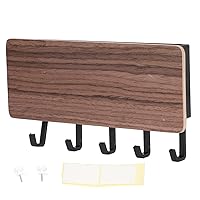 Pilipane Easy Installation Mail Organizer Wall Mount Hanging Key Rack,Key Holder for Wall Decorative,Wall Mounted Key Racks, 5 Sturdy Key Hooks for Home Office Living Room(Brown)