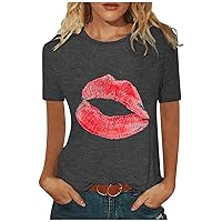 T Shirts for Women Graphic for Couples Crew Neck Short Sleeve T Shirt Comfy Holiday Shirts for Women