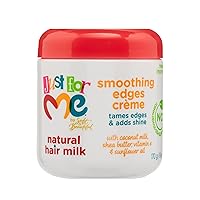 Just For Me Natural Hair Milk Smoothing Edges Creme, Tames Edges & Adds Shine, With Coconut Milk, Shea Butter, Vitamin E & Sunflower Oil, 6 Ounce