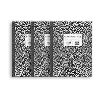 (3 pack) Pen+Gear Wide Ruled Black Marbled Composition Notebooks 100 Sheets - 300 Sheets Total