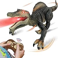 TALGIC- Remote Control Dinosaur Robot - Realistic Walking, Roaring, and Spraying Spinosaurus Toys - Light up and Shaking Head and Tail Robot Dinosaur for Kids Ages 3+