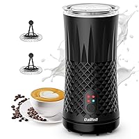 Milk Frother, 4-in-1 Milk Frother and Steamer Electric, Hot and Cold Milk Foam Maker for Coffee, Latte, Cappuccino Silent Operation, Automatic off, Black