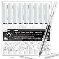 Ohuhu Liquid Fineliner Drawing Pens: 9 Sizes Liquid Fineliner Pens Pigment Black Ink Micro Pens Assorted Point Sizes Smooth Writing for Drawing Sketching Journaling Anime Artists Beginners - Kohala