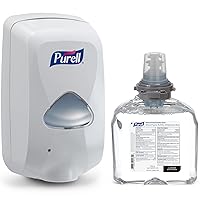 Purell Advanced Hand Sanitizer Foam TFX Starter Kit, 1-1200 mL Foam Hand Sanitizer Refill + 1 TFX Dove Grey Touch-Free Dispenser – 5392-D1