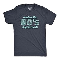 Mens Made in The 80s Original Parts Tshirt Funny Age Birthday Decade Graphic Tee
