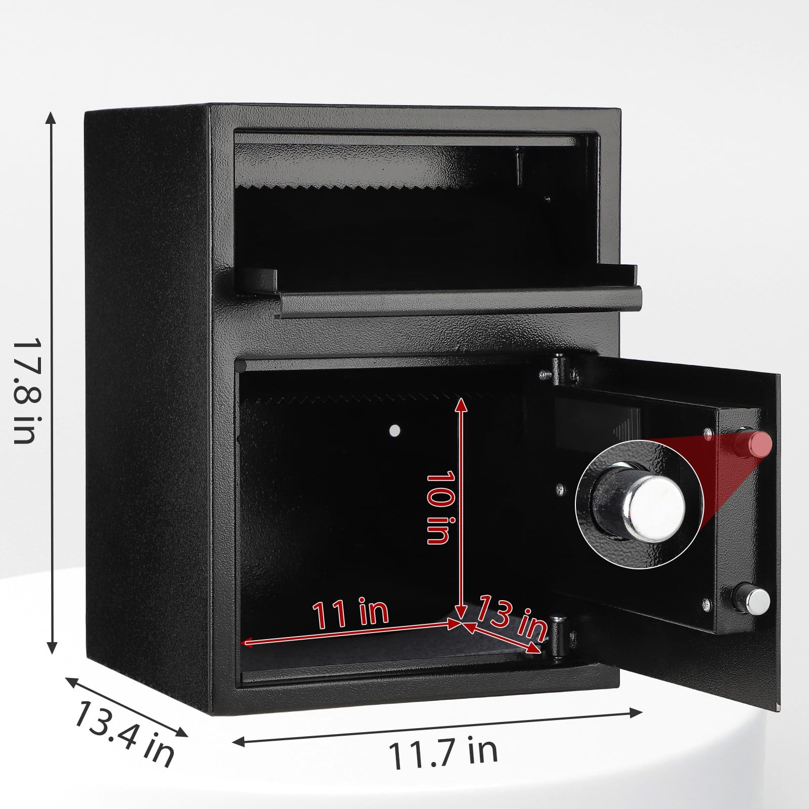 Depository Safe Digital Depository Safe Box, Electronic Steel Safe with Keypad, Locking Drop Box with Slot, Metal Lock Box with Two Emergency Keys for Your Valuables