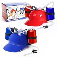 Party Game Juice Helmet Can Holder,Funny Hats 2 Pack Soda Hat,Soda Helmet with Straw,Weird Hats for Men,Beverage Helmet,Flavored Waters,Fun Favors Funny Gag Gift for Kids and Adults