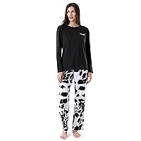 Wrangler Women's Jersey Top and Flannel Pant Sleep Pajama Set