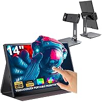 Newsoul 14'' Portable Monitor Touchscreen with Adjustable Foldable Portable Monitor Stand