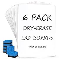 Scribbledo 6 Pack Small White Board Dry Erase Classroom Pack Boards 9
