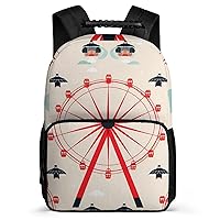 Ferris Wheel 16 Inch Backpack Laptop Backpack Shoulder Bag Daypack with Adjustable Strap for Casual Travel