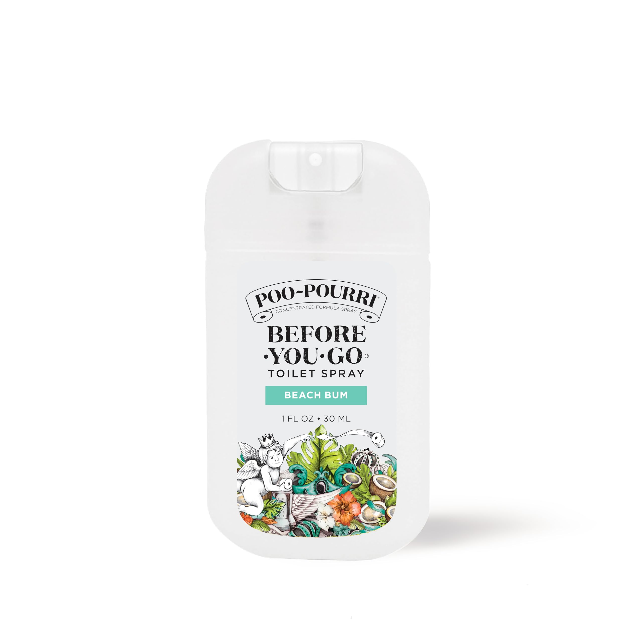 Poo-Pourri Before-You-Go Toilet Spray, Beach Bum, 1 Fl Oz Pocket Travel Size - Coconut, Orchid and Toasted Praline