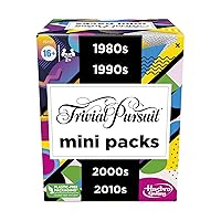 Hasbro Gaming Trivial Pursuit Mini Packs Multipack, Fun Trivia Questions for Adults and Teens Ages 16+, Includes 4 Game Featuring 4 Decades