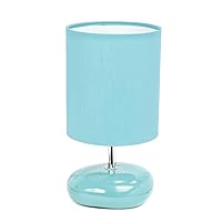 Simple Designs LT2005-BLU Stonies Small Stone Look Table Desk Bedside Lamp, Blue