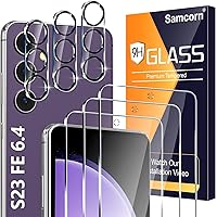 [3+3 Pack] for Samsung Galaxy S23 FE Screen Protector, 9H Tempered Glass, Ultrasonic Fingerprint Compatible, HD Clear Case Friendly for Samsung S23 FE Glass Screen Protector 5G