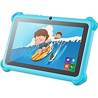 Kids Tablet 7 inch Tablet for Kids 3GB RAM 32GB ROM Android 10 GO OS Toddler Tablet with Bluetooth, WiFi, GMS, Parental Control, Dual Camera, Shockproof Case, Educational Kids App Games (Blue)