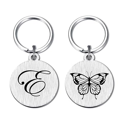 Yobent Meaningful Beauty Gifts for Teen Girl Wife Girlfriend, Initial Letter Keychain for Women, Cute Butterfly Key Chain