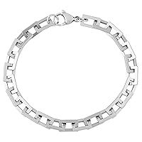 LONDON FOG Gold Square Link 8 Inch Unisex Bracelet (LF10021)