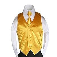 23 Color 2pc Boys Formal Satin Vest and Necktie Set from 8 to 20 Years