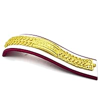GOOD LUCK Men's Link Bracelet Bangle 22K 23K 24K Thai Baht Yellow Gold Filled Bracelet Gold Plated 7.5 Inch 55 Grams Width 20 mm