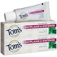 Tom's of Maine Antiplaque Tartar Control plus Whitening Toothpaste Trial Size, Peppermint - 1 oz - 2 pk