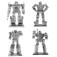 Metal Earth Fascinations Transformers 3D Metal Model Kits Set of 4 - Optimus Prime, Bumblebee, Soundwave and Megatron