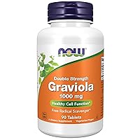 NOW Supplements, Graviola 1,000 mg, Double Strength, Healthy Cell Function*, 90 Tablets