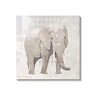 Patterned Elephant Vintage Collage Canvas Wall Art, Design by Karen Smith