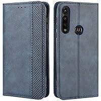 Motorola Moto G Power Case, Retro PU Leather Full Body Shockproof Wallet Flip Case Cover with Card Slot Holder and Magnetic Closure for Motorola Moto G Power 2020 Phone Case (Blue)